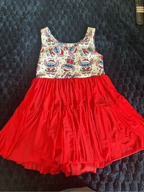 Red Tiered Dress with Cartoon Character Bodice
